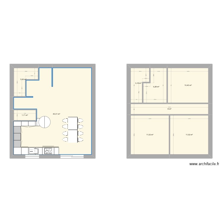 Maison 1 - 2 faces - 12x10,5. Plan de 0 pièce et 0 m2