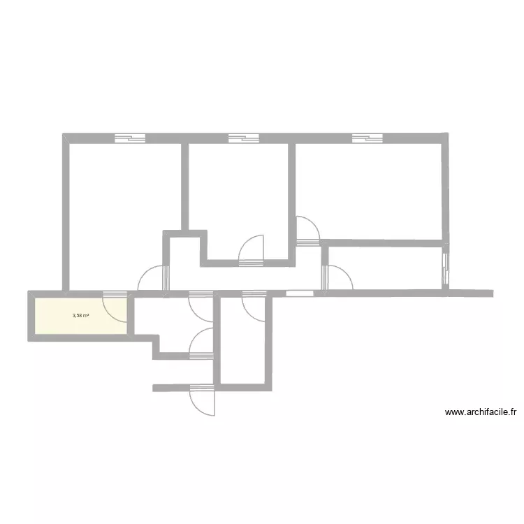 Casa. Plan de 1 Pièce et 4 m²