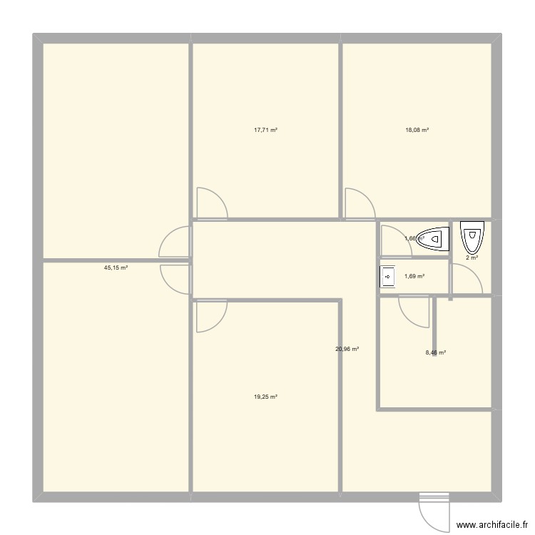 1er. Plan de 9 pièces et 135 m2