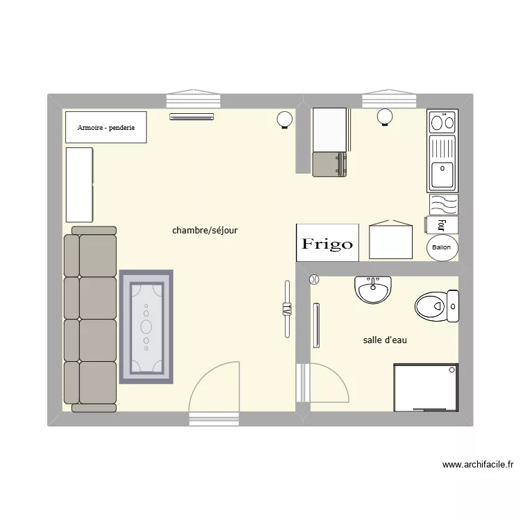 18 patay. Plan de 2 Pièces et 38 m² 18 patay. Plan de 2 Pièces et 38 m²