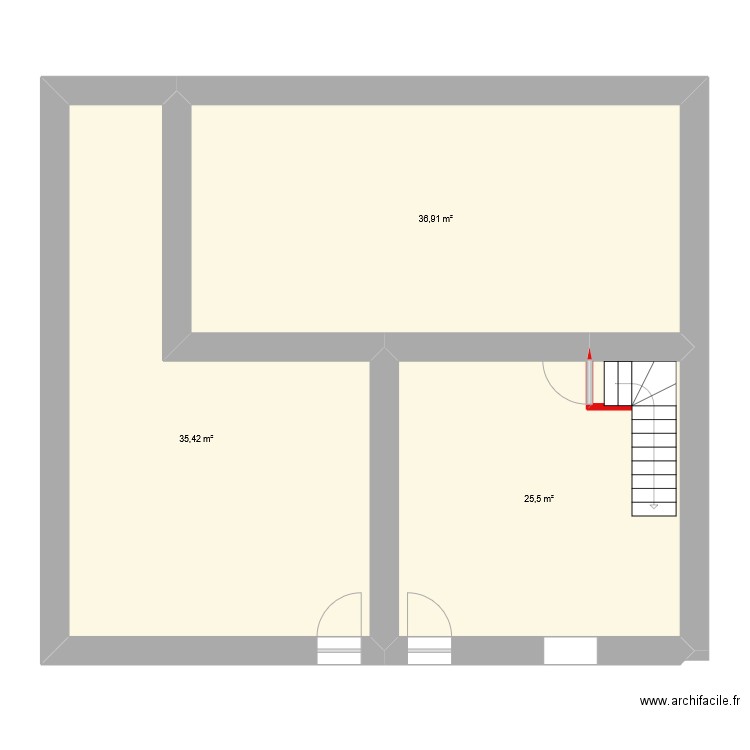 loc. Plan de 3 pièces et 98 m2