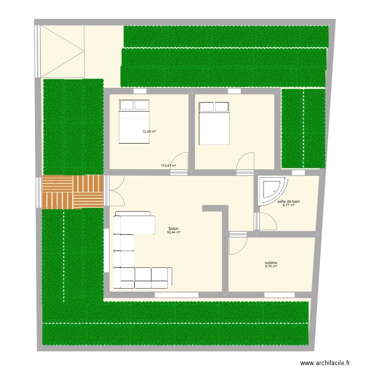 plan hawaria 2. Plan de 5 pièces et 170 m2