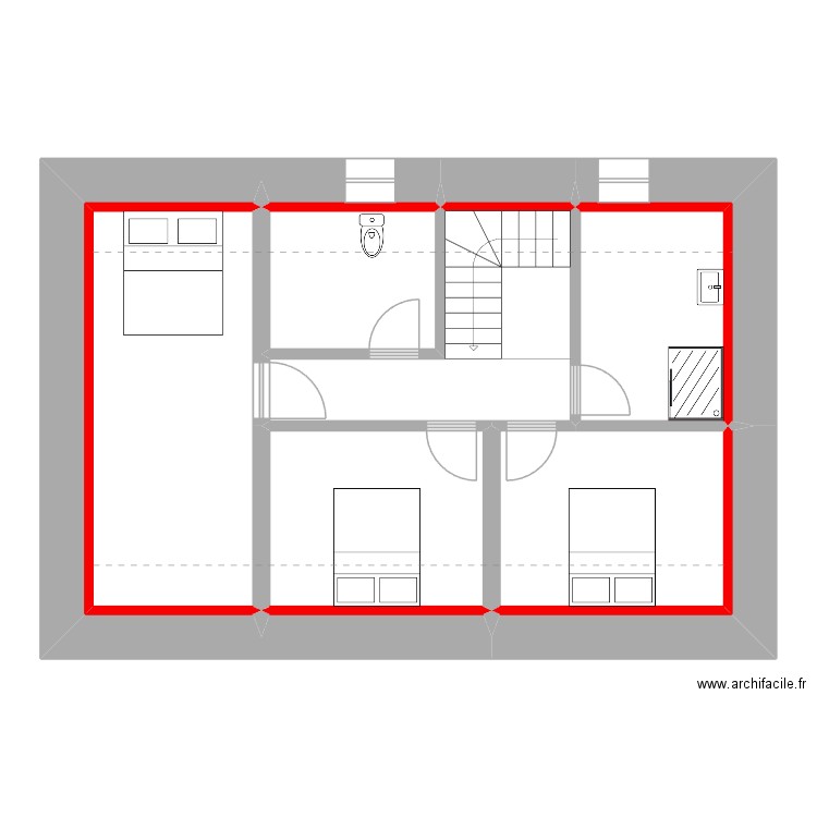 Océane et Gwen Etage projet 3. Plan de 12 pièces et 60 m2