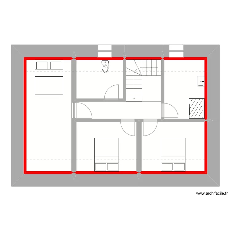Oc&eacute;ane et Gwen Etage projet 3. Plan de 12  et 60 m²