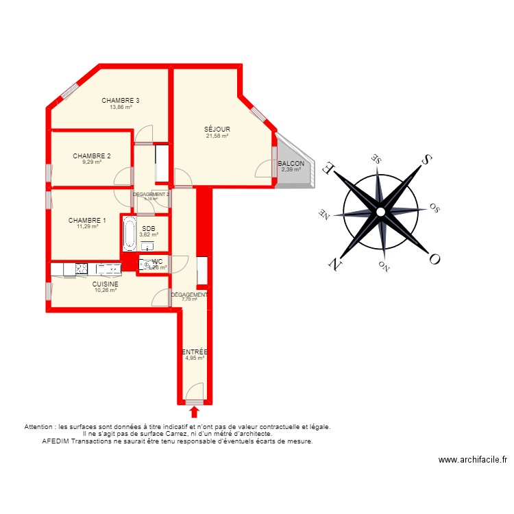 BI 17506 - . Plan de 17 pièces et 106 m2