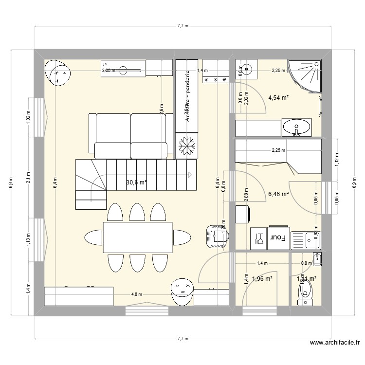 Gisors apr&egrave;s travaux esc. droit. Plan de 0 pièce et 0 m2