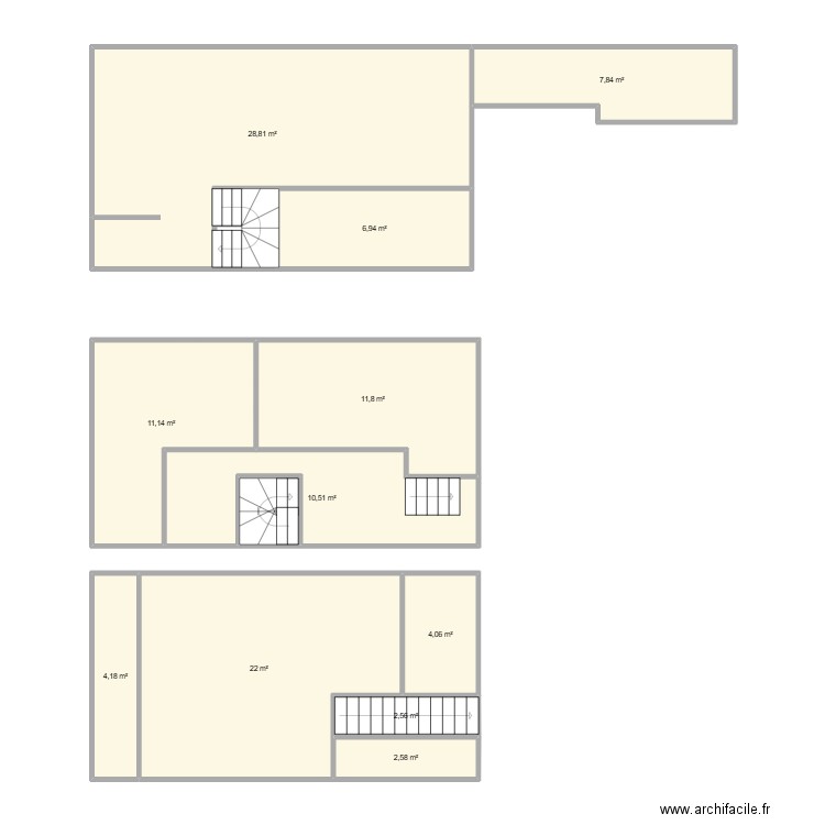 dombasles. Plan de 14 pièces et 116 m2