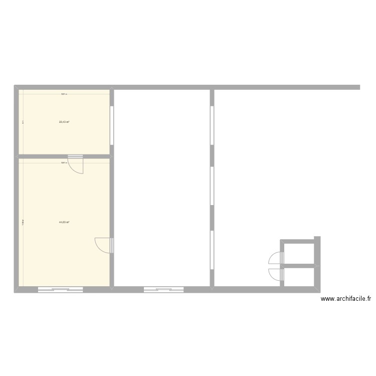 HOPPY CRAFT. Plan de 2 pièces et 66 m2