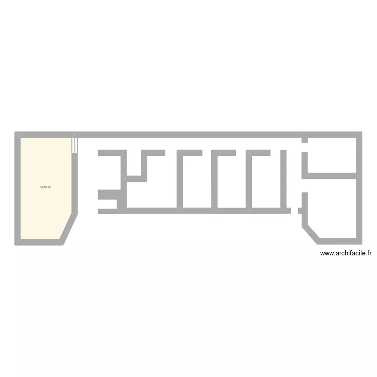 Bloc droite PC. Plan de 1  et 16 m²