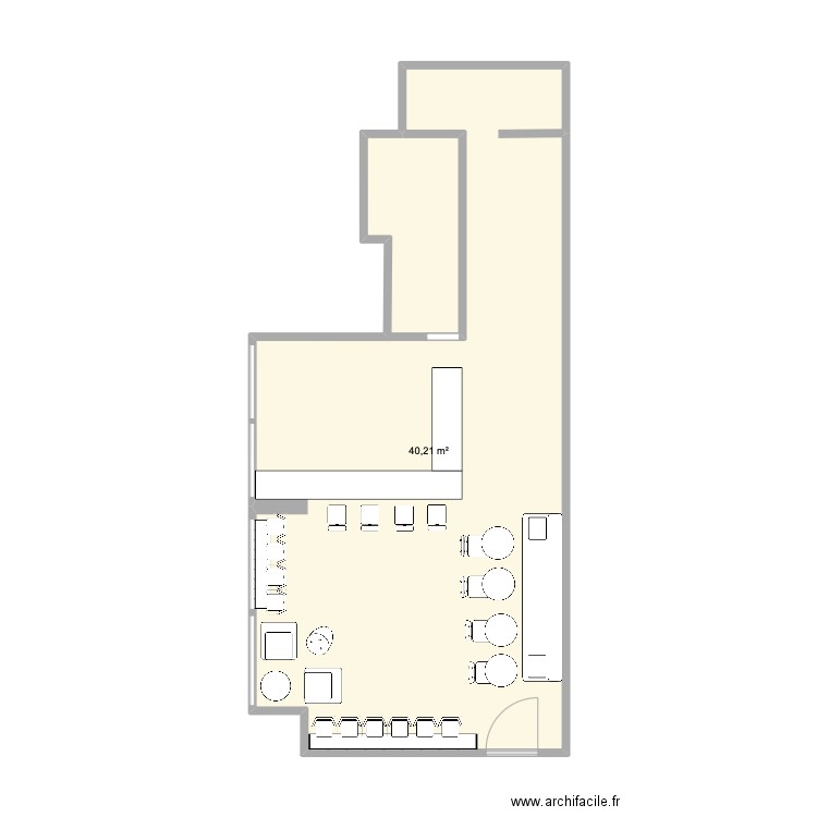 Yuyus Cafe. Plan de 1 pièce et 40 m2