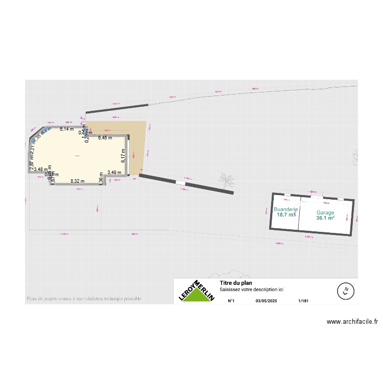 L'ECLARDAIS. Plan de 1 pièce et 113 m2