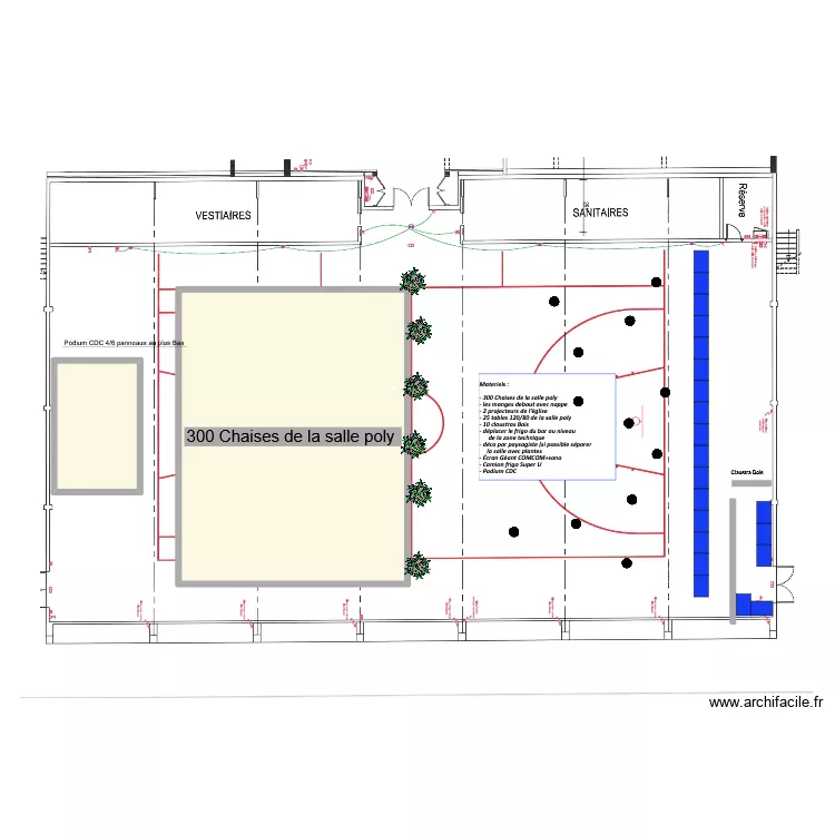 salle de basket voeux 2025. Plan de 