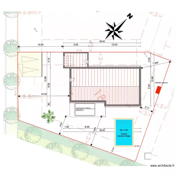 Implantation Pergola. Plan de Implantation Pergola. Plan de