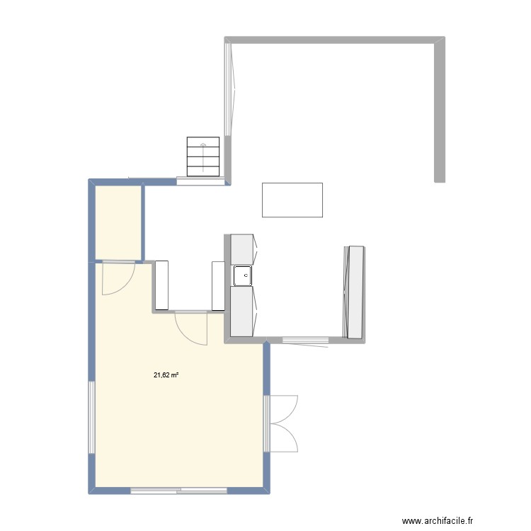 plan annexe maison. Plan de 1 pièce et 22 m2