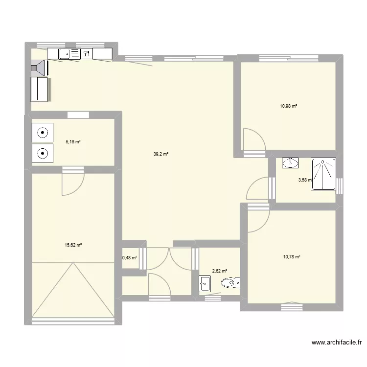 maison. Plan de 8  et 90 m²