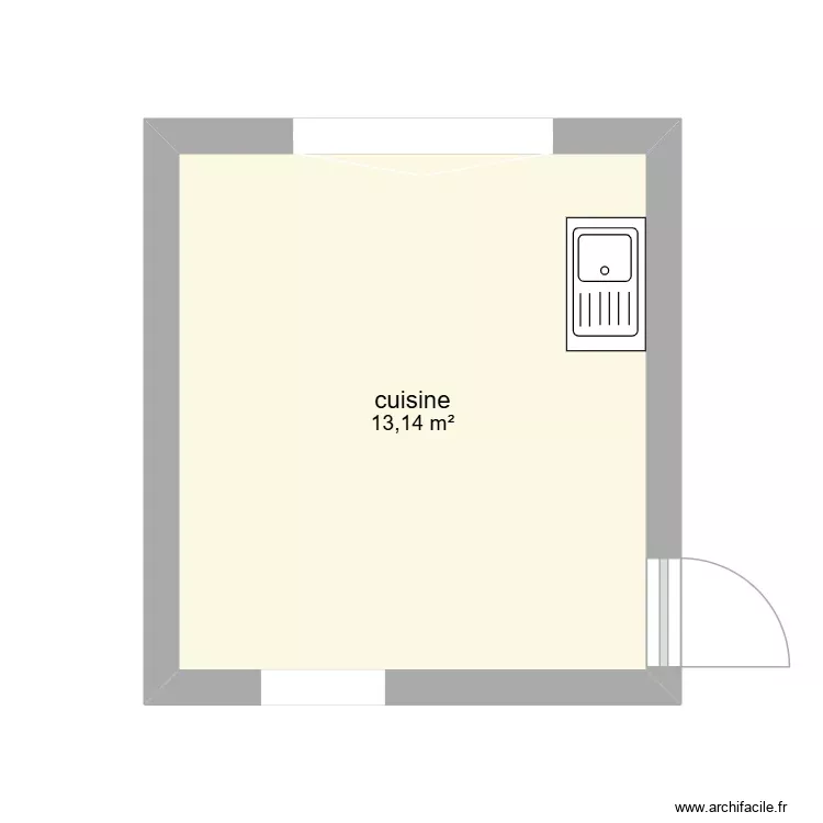 cuisine cigale. Plan de 1 Pièce et 13 m² cuisine cigale. Plan de 1 Pièce et 13 m²