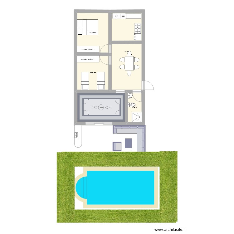 petit villa. Plan de 5 pièces et 51 m2