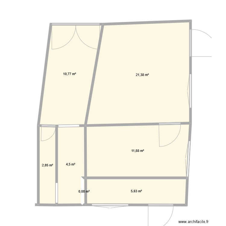 maison. Plan de 7 pièces et 57 m2