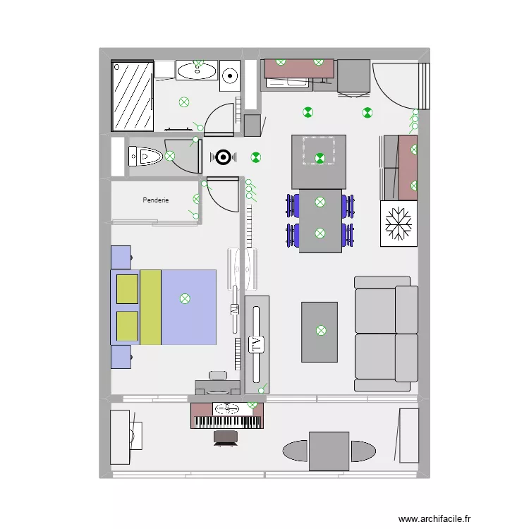 St Hilaire Eclairage. Plan de 8 pièces et 42 m²