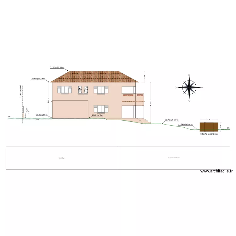 Daniel fa&ccedil;ade OUEST - projet 2. Plan de 