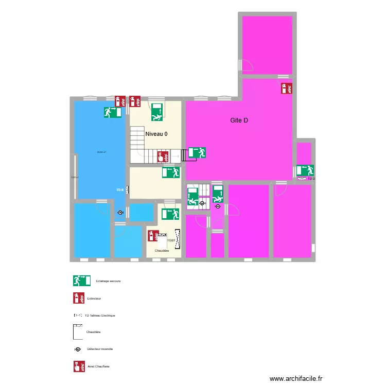 implantation secours. Plan de 