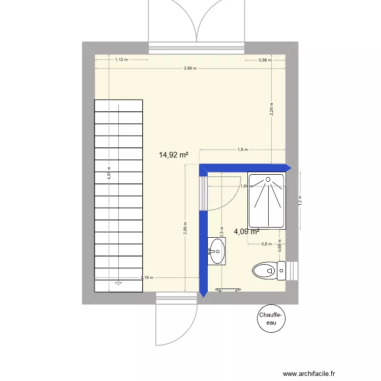 Salle de bain 1er. Plan de 