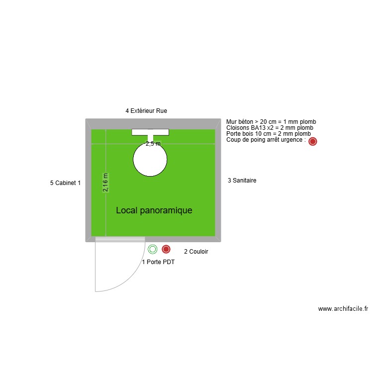 50679 LOCAL PANORAMIQUE. Plan de 1 pièce et 5 m2