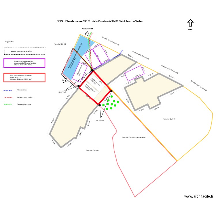 Saint jean de védas. Plan de 4 pièces et 271 m2