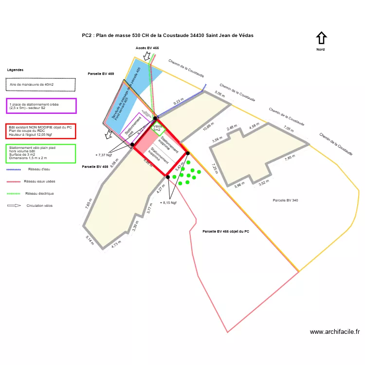 Saint jean de v&eacute;das. Plan de 
