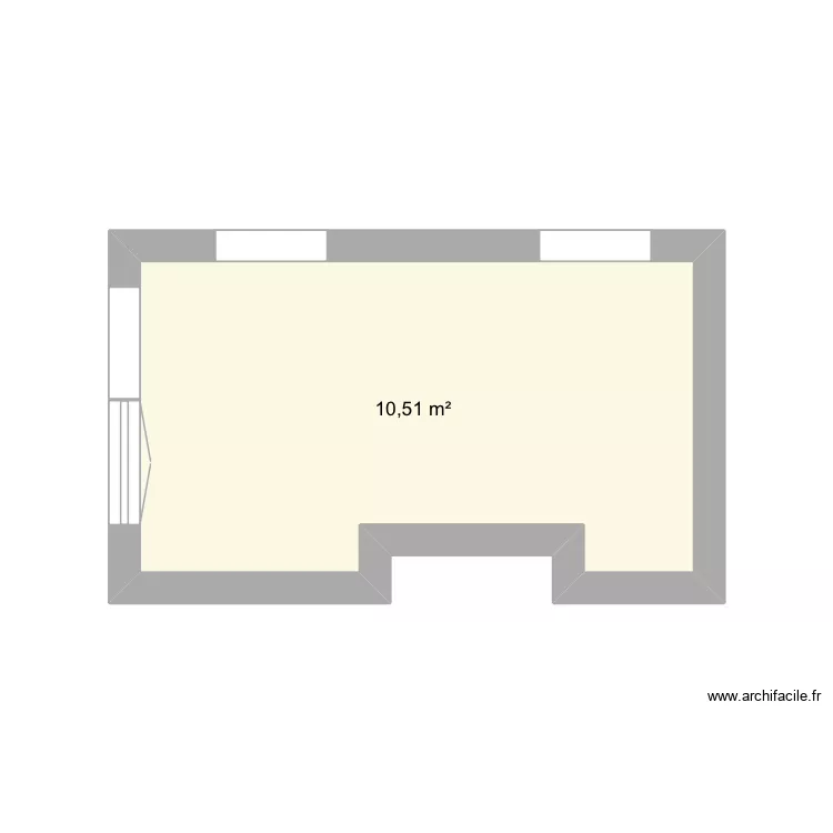 Cuisine, deuxi&egrave;me &eacute;tage. Plan de 1  et 11 m²