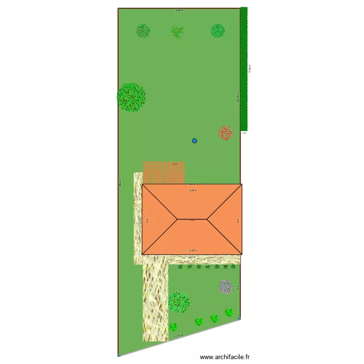 jardin. Plan de 2  et 769 m²