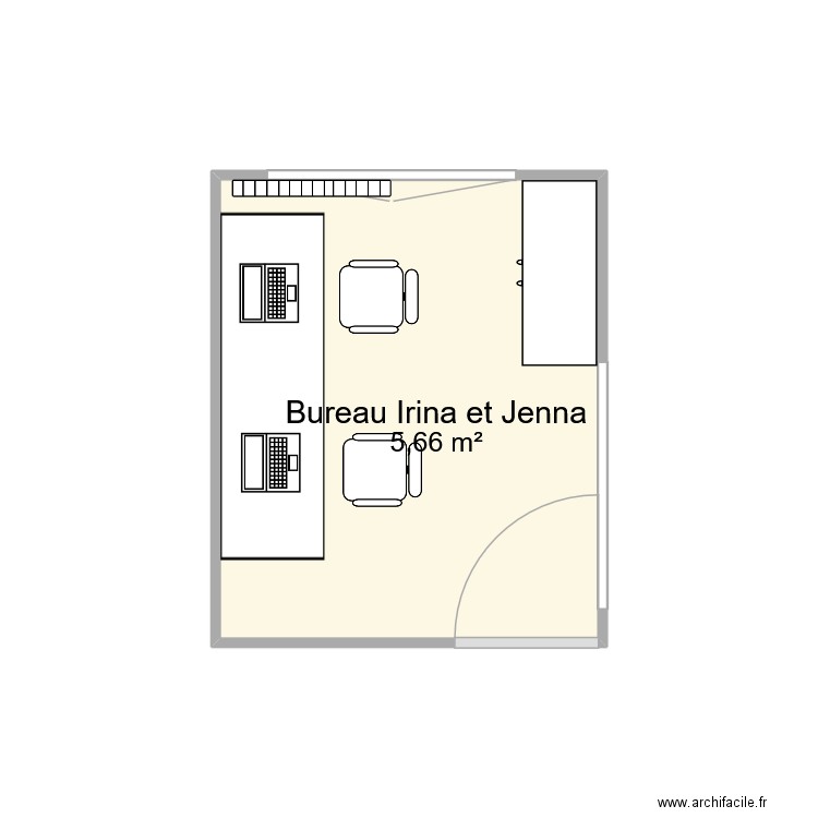 i et j. Plan de 1 pièce et 6 m2
