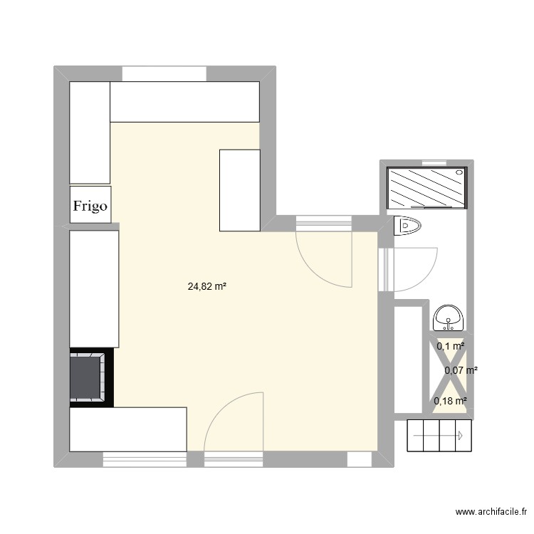 Serifos Haut 3. Plan de 4 pièces et 25 m2