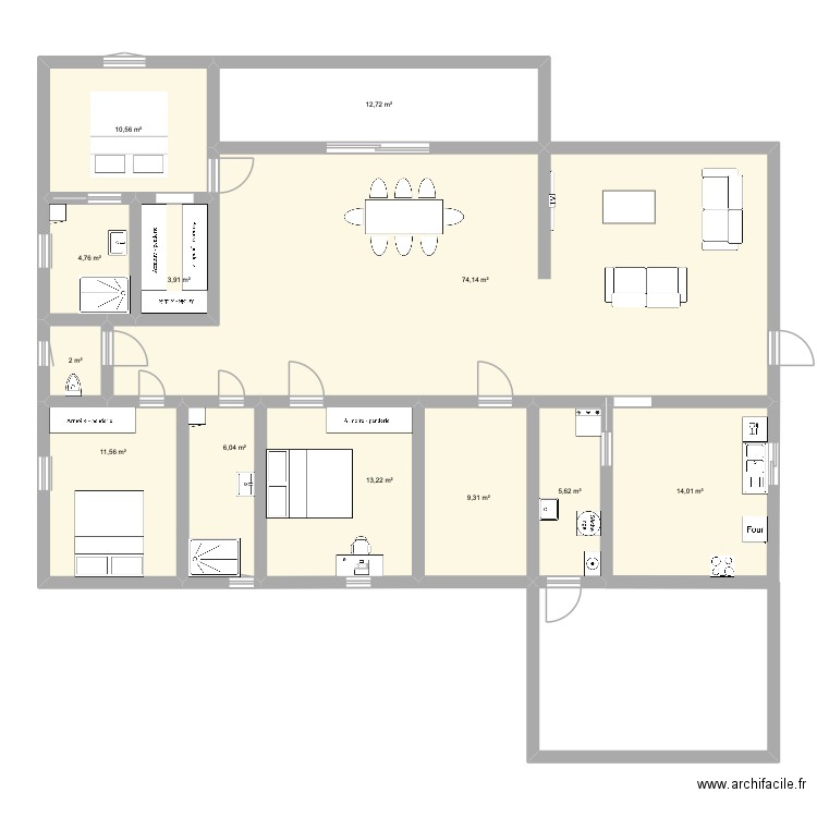 Plan A. Plan de 12 pièces et 168 m2