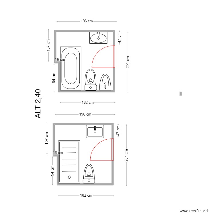 PLANO 5. Plan de 2 pièces et 7 m2