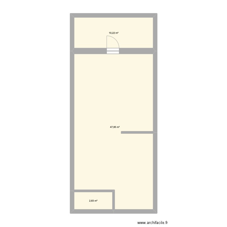 dome. Plan de 3 pièces et 61 m2