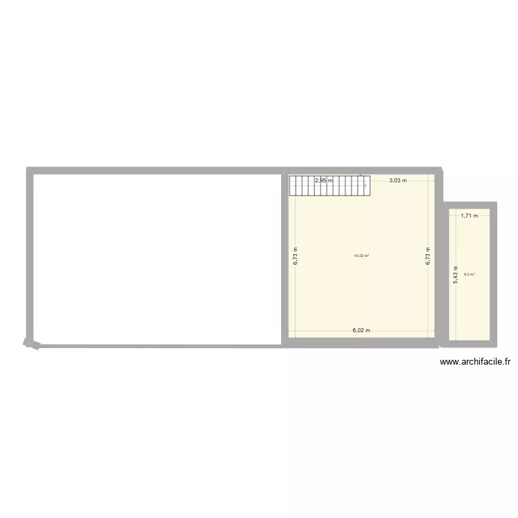 Charly. Plan de 2  et 50 m²