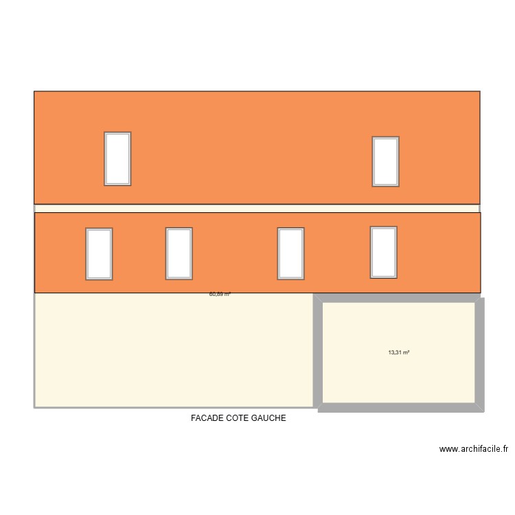 plan façade G. Plan de 0 pièce et 0 m2