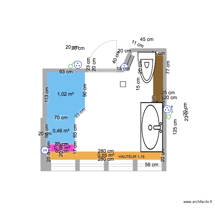 SDB CHATENOIS VIDE. Plan de 0 pièce et 0 m2