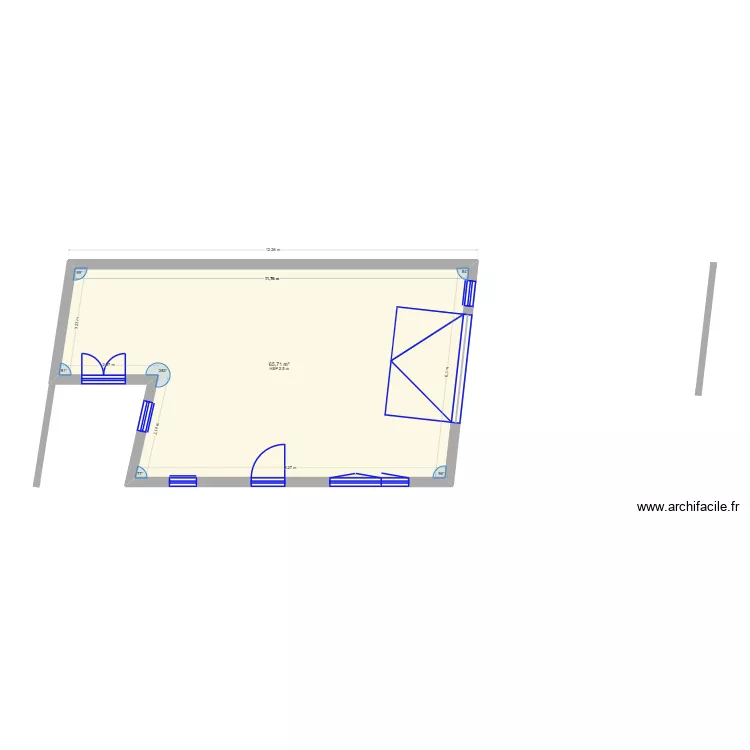 PLAN DE MASSE ANNEXE + TOIT. Plan de 1 et 66 m² PLAN DE MASSE ANNEXE + TOIT. Plan de 1 et 66 m²