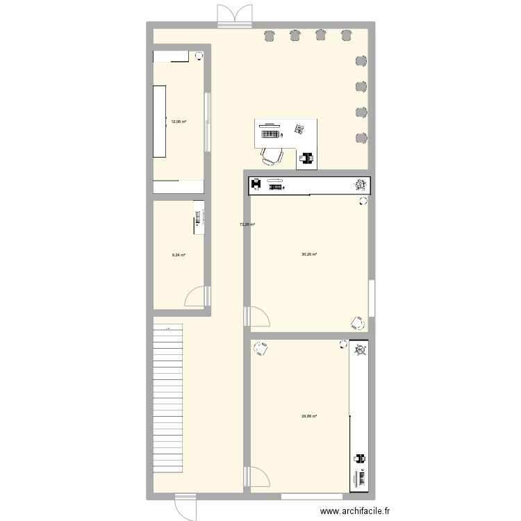 cabinet dentaire. Plan de 5 pièces et 154 m2