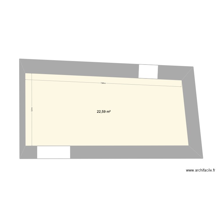 charcuterie. Plan de 1 pièce et 23 m2