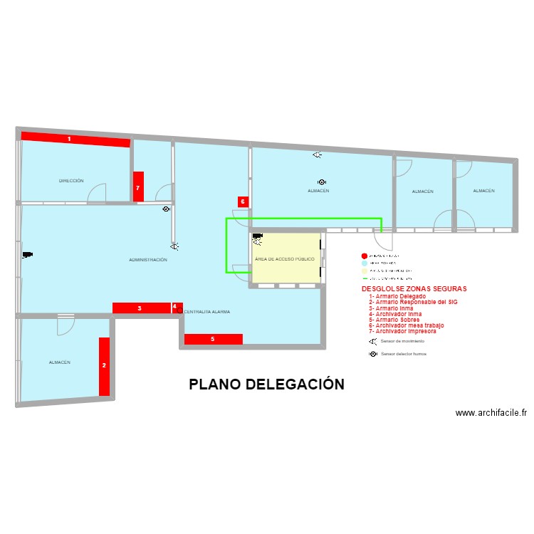 55000_Plano Delegacion SELAE Ourense. Plan de 8 pièces et 225 m2