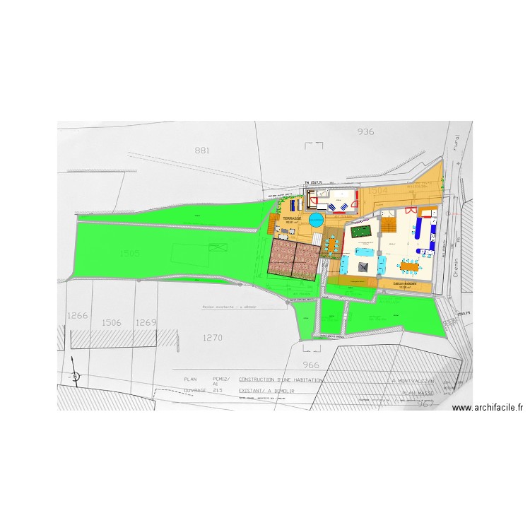 TERRAIN haut 6. Plan de 14 pièces et 580 m2