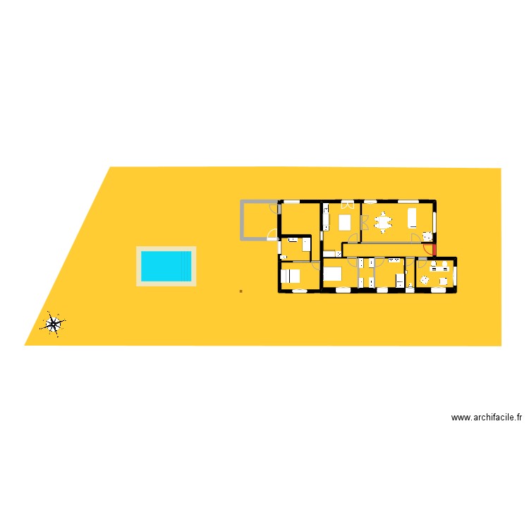 Maison Orthez v4. Plan de 4 pièces et 120 m2