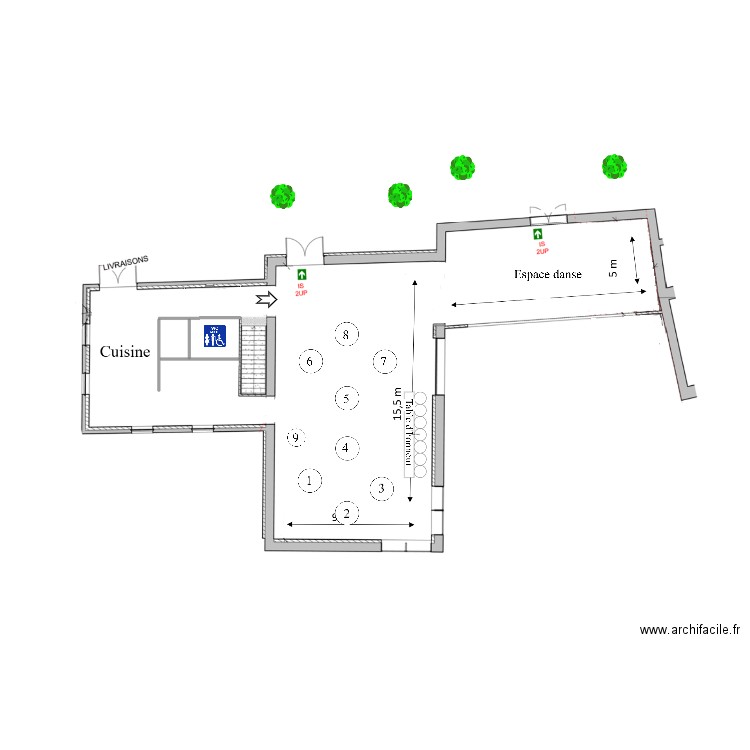 Plan de salle. Plan de 0 pièce et 0 m2