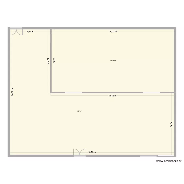 HGB initiative. Plan de 2 pièces et 268 m²