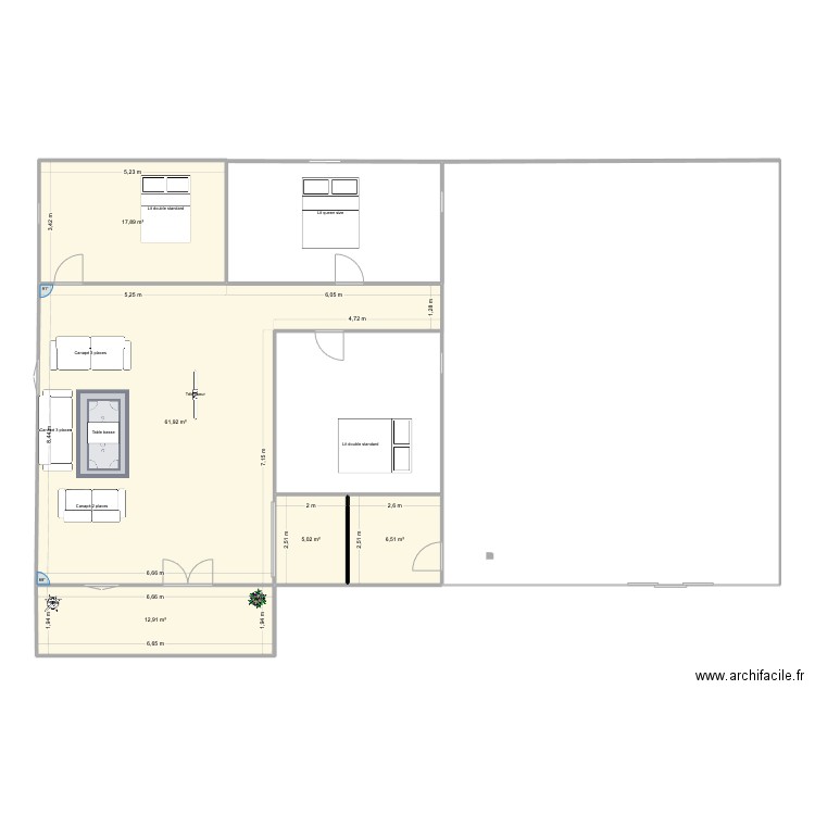 PLAN_MAISON. Plan de 5 pièces et 104 m2