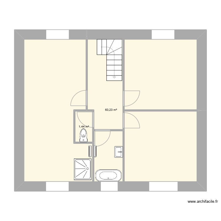 1 er. Plan de 0 pièce et 0 m2