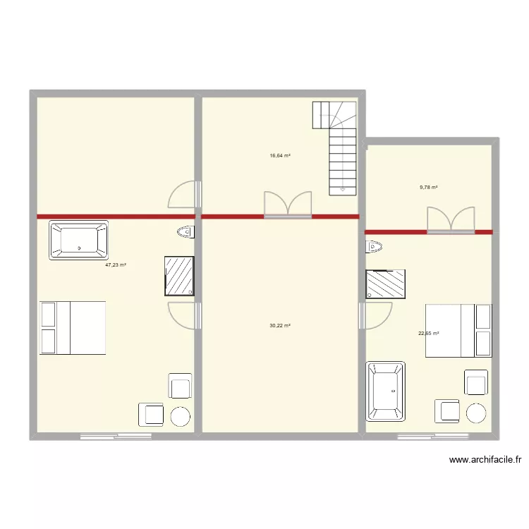 le mas du geant. Plan de 5  et 127 m²